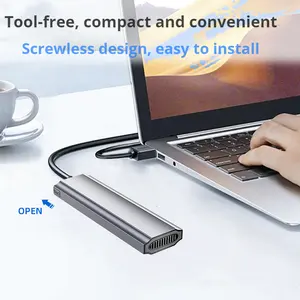 Hdd Tool-Free Solid-State M.2 SSD Hard Drive Enclosure NGFF/NVME Dual-Protocol Case Box Type-C 3.1 HDD Case Box