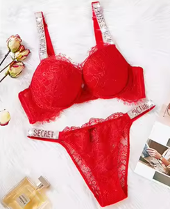 Ensemble de lingerie sexy à broderies florales, lingerie sexy pour femmes, sous-vêtements sensuels fantaisie, ensemble de soutien-gorge à volants, <span class=keywords><strong>Victoria</strong></span> and Secret - Product Image 4