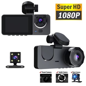 <span class=keywords><strong>1080P</strong></span> FHD Dashcam Với IR Tầm Nhìn Ban Đêm Ghi Âm Vòng Lặp Chế Độ Đỗ Xe G Cảm Biến WDR Xe Máy Ảnh Dash Cam Cho 3 ''IPS Màn Hình - Product Image 1