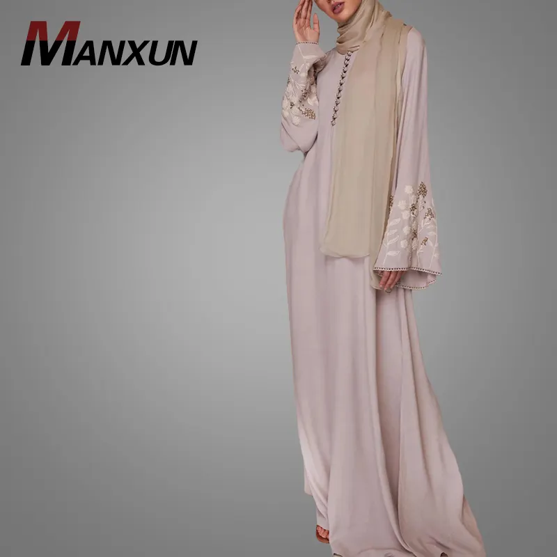 เสื้อคลุมปักแขนยาวหรูหราและละเอียดอ่อนสำหรับผู้หญิงมุสลิม Abaya