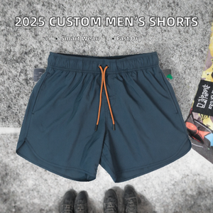 Pantalones Cortos de Verano Personalizados para Hombre, Mezcla de Algodón, 5 Pulgadas de Entrepierna, Estampado Casual Elegante, Cintura Elástica, Antiarrugas, Transpirables - Product Image 2