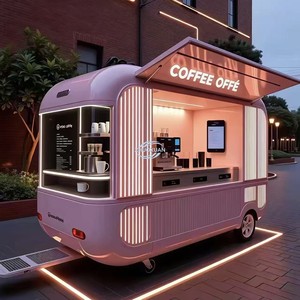 Fully Equipped 4 Wheel Mobile Food Truck <b>Trailer</b> Galvanized Fiberglass Ice Cream Snack Cart - Product Image 4