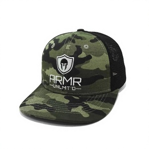 OEM Custom <b>Camo</b> Mesh Trucker Hat 5 Panel <b>Cap</b> with Embroidery Logo Patch Structured Camouflage <b>Cap</b> Wholesale Factory - Product Image 1