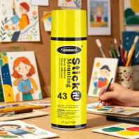 Spray adhésif transparent repositionnable écologique sans acide séchage rapide liaison permanente forte pour papier léger, bois, feuille et construction