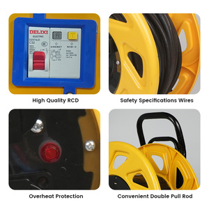 <span class=keywords><strong>Enrouleur</strong></span> de câble électrique industriel robuste et portable, étanche IP44, 25M 50M, 4 prises, pour chantier de construction - Product Image 4