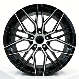 Jantes de luxe sportives exécutives 18 pouces 8J en alliage d'aluminium forgé par flux 5x112, finition noir brillant usiné, style <span class=keywords><strong>Vossen</strong></span> pour <span class=keywords><strong>Audi</strong></span> A4 <span class=keywords><strong>A6</strong></span> - Product Image 3