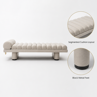 Tabouret de bout de lit de luxe léger de style italien, banc en acier inoxydable, tabouret pour se changer les chaussures devant le lit, tabouret de canapé, tabouret de canapé long