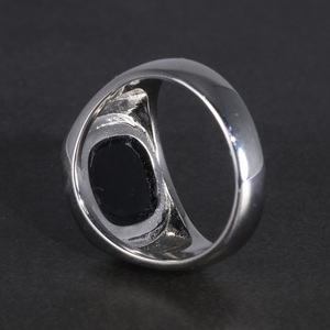 Perak Murni Asli Cincin Pria S925, Cincin Turki Minimalis Pria Cincin Jari Sederhana dengan Batu Onyx Alami Perhiasan Turki - Product Image 4