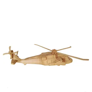 木制飞机玩具工艺品摆设木雕模型儿童手工礼品Diy小型飞机木制玩具