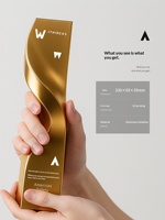 Trophée en alliage d'aluminium haut de gamme, récompense d'entreprise, logo personnalisé, impression UV, conception brevetée, commémoration, excellence des employés en Chine