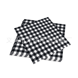 Ensemble de vaisselle de fête à carreaux noirs et blancs, assiettes, gobelets et serviettes jetables pour fête d'anniversaire d'enfants - Product Image 3