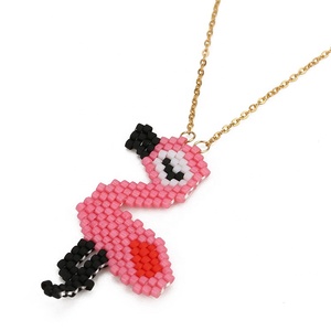 MI-S180054 Moyamiya de Frida colgante Logo Miyuki encantos de la joyería de Boho de Flamingo Aretes pendientes collar conjunto - Product Image 5