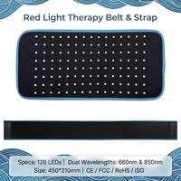 Cinturón de Terapia de Luz Roja Infrarroja Ajustable con Alivio del Dolor para Uso Múltiple en Espalda, Cintura, Piernas, Brazos, Manos y Pies - Uso Doméstico