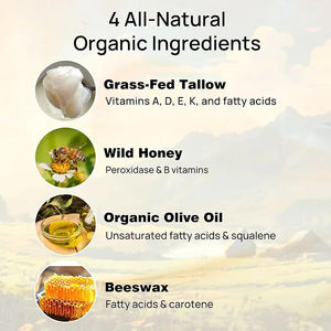 Pelembab Wajah Krim Perawatan Kulit Body Butter Madu Talow Daging Sapi Organik yang Diberi Makan Rumput Menutrisi dan Menenangkan Kulit Kering - Product Image 4