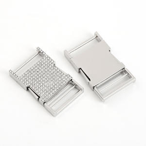 Hebilla deslizante de aleación de zinc plateada con diamantes de imitación para cinturones - Product Image 2