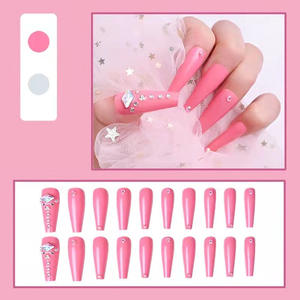Ongles de ballet longs européens <span class=keywords><strong>et</strong></span> américains patchs de <span class=keywords><strong>manucure</strong></span> française ongles portables ongles amovibles à presser en plastique couverture complète - Product Image 2