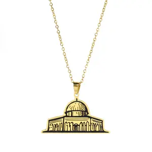Colar de pingente de joias fashion personalizado banhado a ouro 18K com nome e logotipo personalizado em aço inoxidável 316L de alta qualidade