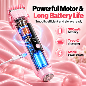 Depiladora de Doble Cabezal, Recortadora de Vello Eléctrica Recargable, Afeitadora Corporal para Bikini, Pantalla LED, Resistente al Agua IPX7 para Mujer - Product Image 5