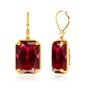 ต่างหูเงินแท้ชุบทองคำขาวประดับ<span class=keywords><strong>พลอย</strong></span><span class=keywords><strong>ทับทิม</strong></span>สีแดงทรงสี่เหลี่ยมผืนผ้า สไตล์วินเทจ สำหรับผู้หญิง งานแต่งงาน ลดราคาพิเศษ - Product Image 1