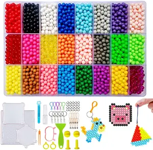 Giocattoli educativi per bambini-perline con fusibile magico d'acqua fai da te 24 colori 6000 perline fatte a mano impara i giocattoli con perline magiche d'acqua fai da te