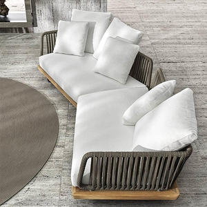 Ensemble de canapés d'<span class=keywords><strong>angle</strong></span> en teck moderne, confortable et durable pour l'extérieur, le <span class=keywords><strong>jardin</strong></span>, la cour, les hôtels, les parcs - Product Image 3