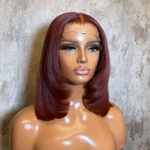 Perruques Lace Front <span class=keywords><strong>Blond</strong></span> <span class=keywords><strong>Cendré</strong></span> 1B pour Femmes, Perruque Courte Bob en Cheveux Humains avec Racines Brunes, Perruques Frontales en Dentelle HD Transparente 2x6 Pré-épilées - Product Image 4