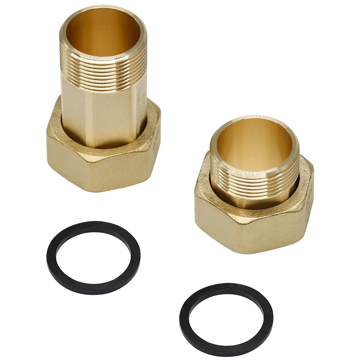Female and Male Thread Hexagon 1/2 inch to 2 inch Brass Water Meter Coupling