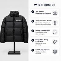 Blouson matelassé pour homme en nylon Ripstop, matelassage horizontal, col montant, cordon de serrage, poches passepoilées, chaud, décontracté, hiver, fabrication sur mesure