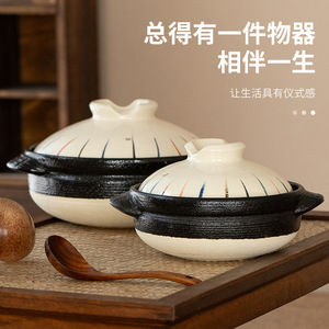 Hand Painted Clay Casserole Pot For Stewing Soup And Braising On Gas Stove Heat Resistant Ceramic Cookware - Product Image 3
