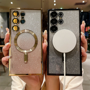 Custodia per Telefono con Ricarica Wireless Magnetica, Colore Sfumato Elettroplaccato con Glitter per <span class=keywords><strong>Samsung</strong></span> Galaxy S26 S25 S24 Ultra A17 A37 - Product Image 3