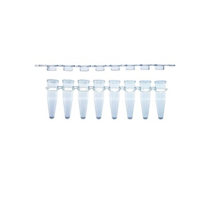 Transparent Sterile Flat Cap PCR Tube 0.1ml 0.2ml Qpcr Reaction Tubes 8 <b>Strip</b> PCR <b>Strips</b> - Product Image 1