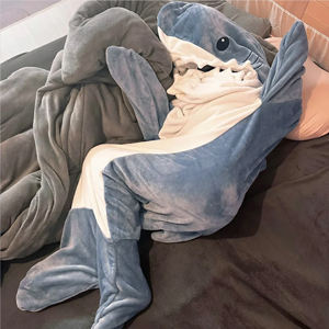 <strong>Cosy</strong> and Warm Hooded Flannel Shark <strong>Blanket</strong> Shark <strong>Blanket</strong> for Adults and Children - Product Image 4
