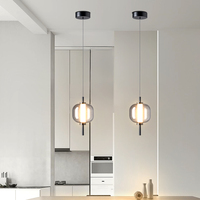 Lampe suspendue LED Kasanto, style moderne minimaliste, pour restaurant, hôtel, bar, intérieur, métal, verre, abat-jour