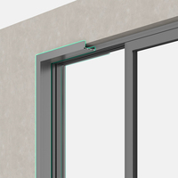 Porte coulissante en verre aluminium de haute qualité, design moderne à rupture de pont thermique, sur mesure, pour balcon, patio, salon, intérieur