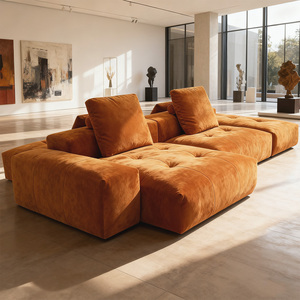 Juego de sofá Seccional de lujo moderno sofá de tela muebles de sala de estar en forma de L sofá de esquina Modular cama hogar <span class=keywords><strong>Hotel</strong></span> apartamento uso - Product Image 2