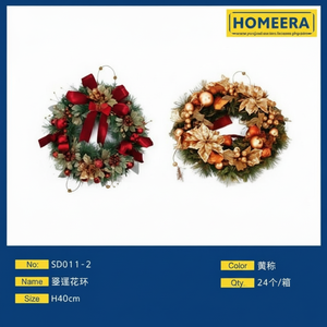 Vente en gros 40cm PVC Couronne de Noël Or Rouge Couleurs mélangées Intérieur écologique 36 pièces par boîte - Product Image 1