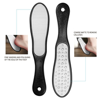 Outils professionnels de pédicure en acier inoxydable : Râpe à pieds double face à long manche pour éliminer les callosités et peaux mortes