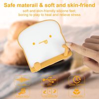 Veilleuse en forme de pain grillé, rechargeable, minuterie, luminosité réglable, mignonne, LED, cadeaux de vacances, portable, lampe de chevet pour chambre à coucher