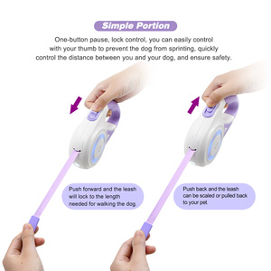 Cinta de nailon con anillo de luz LED al por mayor correa de perro retráctil de plomo automática para mascotas - Product Image 5