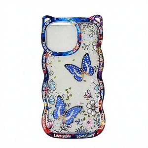 <span class=keywords><strong>Cover</strong></span> posteriore in TPU con design a farfalla e glitter per iPhone 17 16 15 14 13 12 11 e <span class=keywords><strong>Samsung</strong></span> A20E A10E A22 <span class=keywords><strong>A03S</strong></span> A42 - Custodia per ragazze - Product Image 2