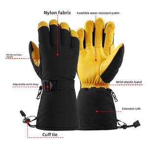 3M Guantes de esquí de cuero genuino con aislamiento Guantes de invierno resistentes al desgaste repelentes al agua de algodón para snowboard transfronterizo - Product Image 2