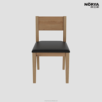 Chaise de salle à manger NORYA en chêne massif blanc, style minimaliste italien, fauteuil de luxe en cuir véritable pour salle à manger de villa moderne