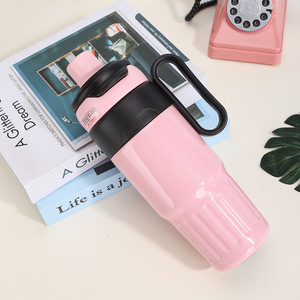 Vaso térmico para mujer con diseño elegante y asa, portátil, de doble uso, de acero inoxidable, para coche, para helados. - Product Image 2