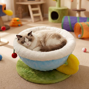 Cama para Perros y Gatos en Forma de Taza de Café, Redonda, Cálida, de Gran Tamaño, Nido para Mascotas, Artículos para Mascotas - Product Image 1