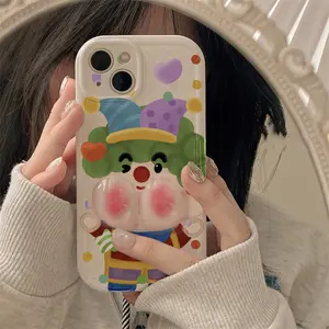 Ugly and cute Three-dimensional Pinch Joker Little new soft phone case for iPhone15 14 13 12 11 plus/pro/promax female