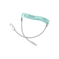 Vente chaude Enroulé Rétractable Données Usb Câble Aviation En Alliage De Zinc Sprial USB à Type C Chargeur De Voiture Avec Tresse Blindage