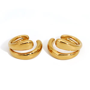 Orecchini Ear <span class=keywords><strong>Cuff</strong></span> a Clip da Donna Clioro Nuovi Arrivi Fashion in Acciaio Inossidabile PVD Oro Impermeabili - Product Image 2