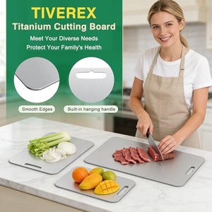 Tabla de Cortar de Titanio en Oferta, Tabla de Cortar Cuadrada Ecológica de Acero Inoxidable 304 para Utensilios de Cocina - Product Image 2