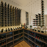 Système de câbles flottants pour vin couleur argent, hauteur réglable, en acier inoxydable écologique, fixation murale, mobilier domestique – Prix usine