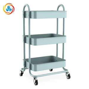 Chariot de rangement métallique mobile multi-niveaux, support de sol moderne pour cuisine commerciale et chambre, idéal pour le classement à domicile, au bureau ou à l'école - Product Image 4